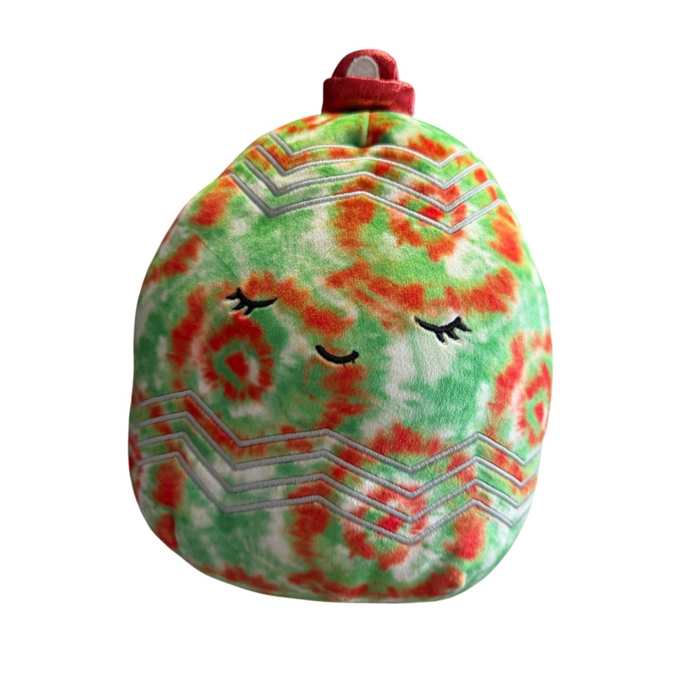 Squishmallows Christmas Ornament Plush Toy Green Red Tie Dye
